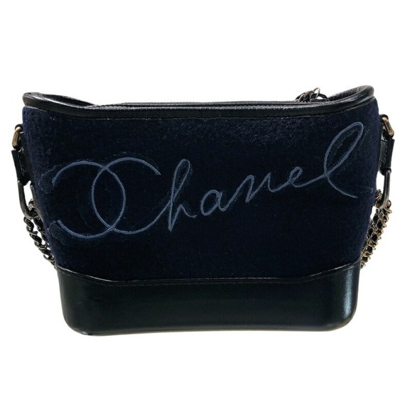 Chanel Gabriel De Small Hobo Bag Calf Navy Blue Black - Picture 2 of 16